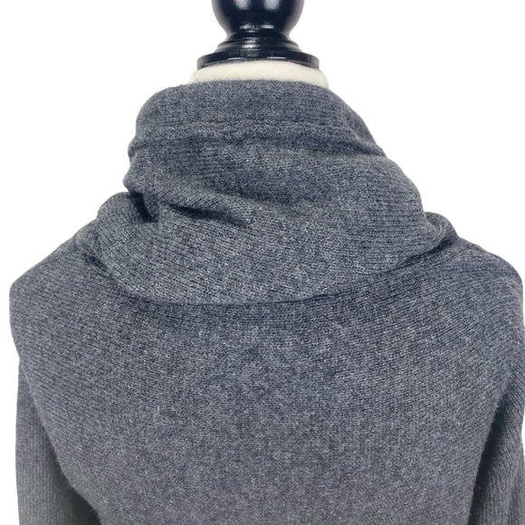JERSEY by JACOB Womens Cowl Neck Sweater with Drawstring Grey Size Small - Picture 4 of 11